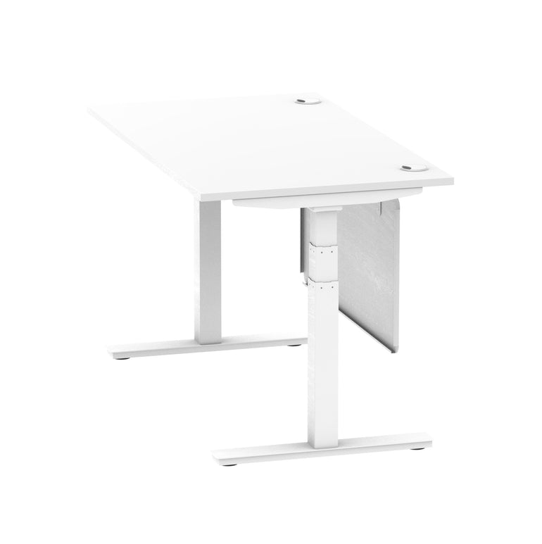 Air Height Adjustable Desk with Cable Ports & Steel Modesty Panel, 1200–1800mm, Multiple Top & Frame Colours, Durable MFC, Self Assembly, 10yr Warranty