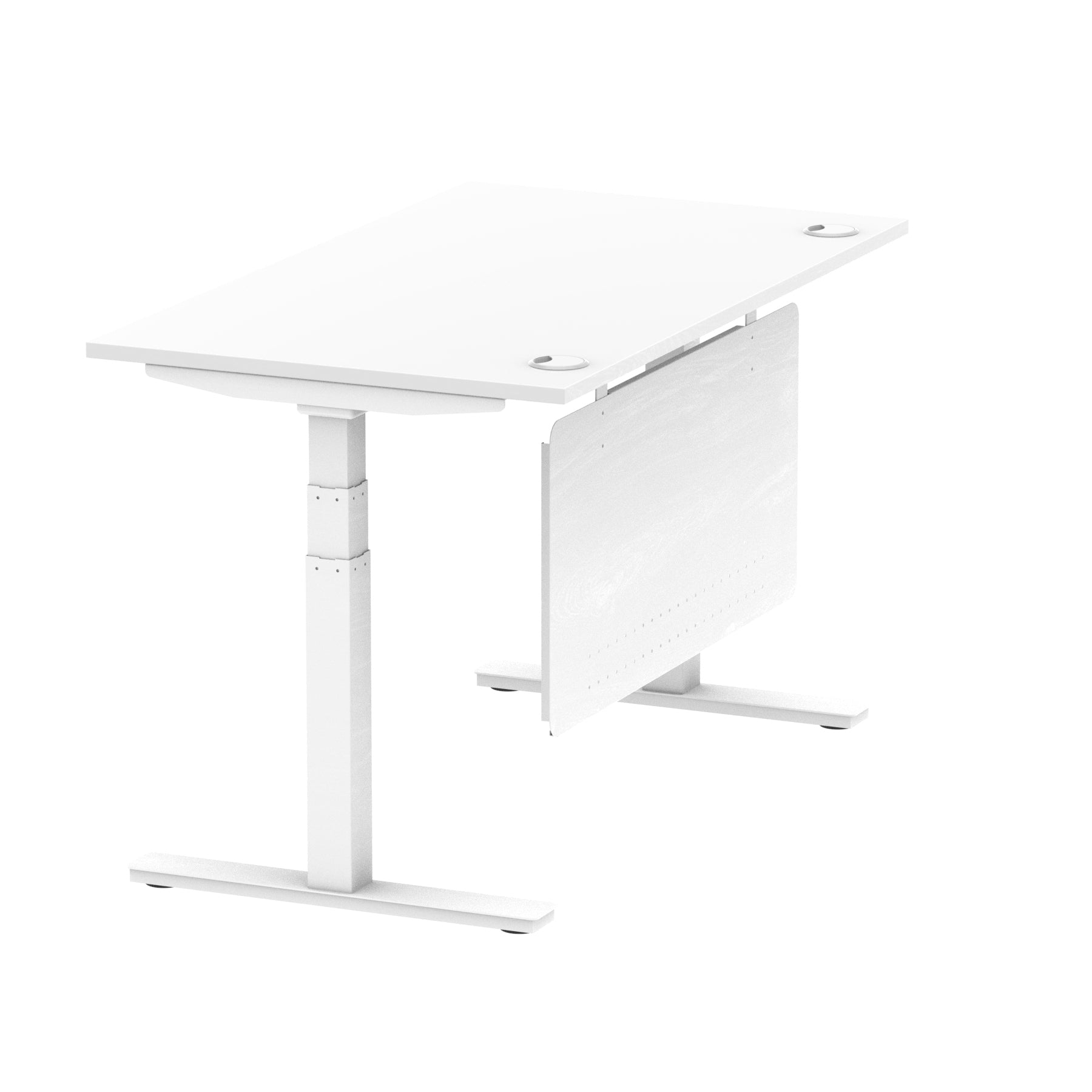 Air Height Adjustable Desk with Cable Ports & Steel Modesty Panel, 1200–1800mm, Multiple Top & Frame Colours, Durable MFC, Self Assembly, 10yr Warranty