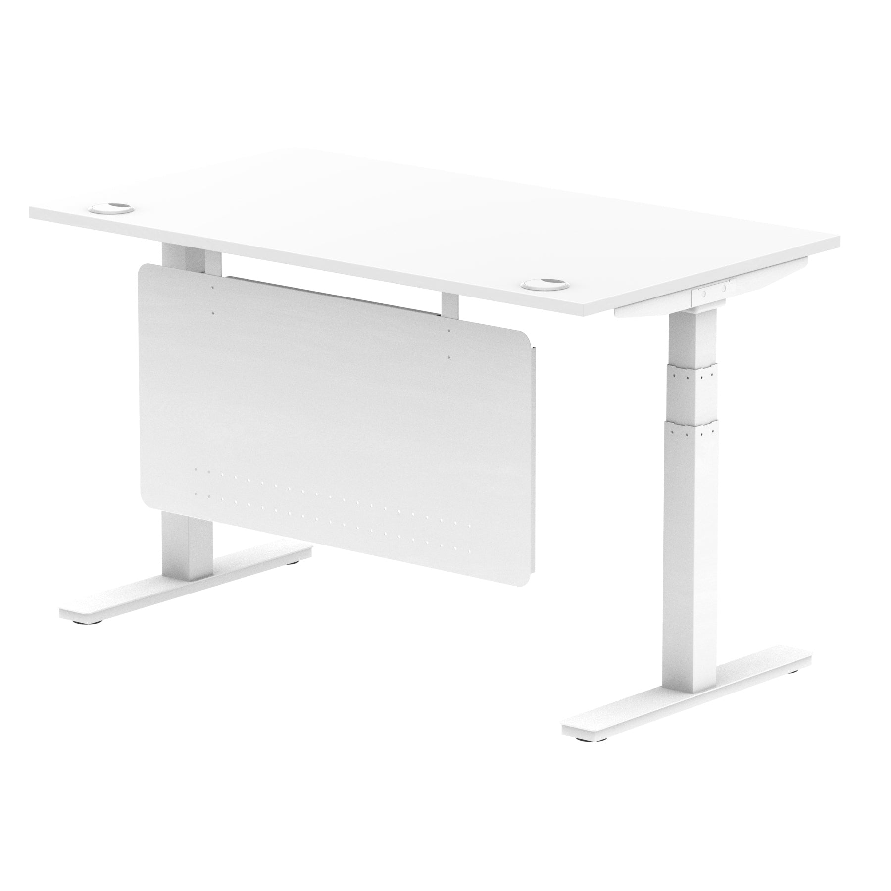 Air Height Adjustable Desk with Cable Ports & Steel Modesty Panel, 1200–1800mm, Multiple Top & Frame Colours, Durable MFC, Self Assembly, 10yr Warranty