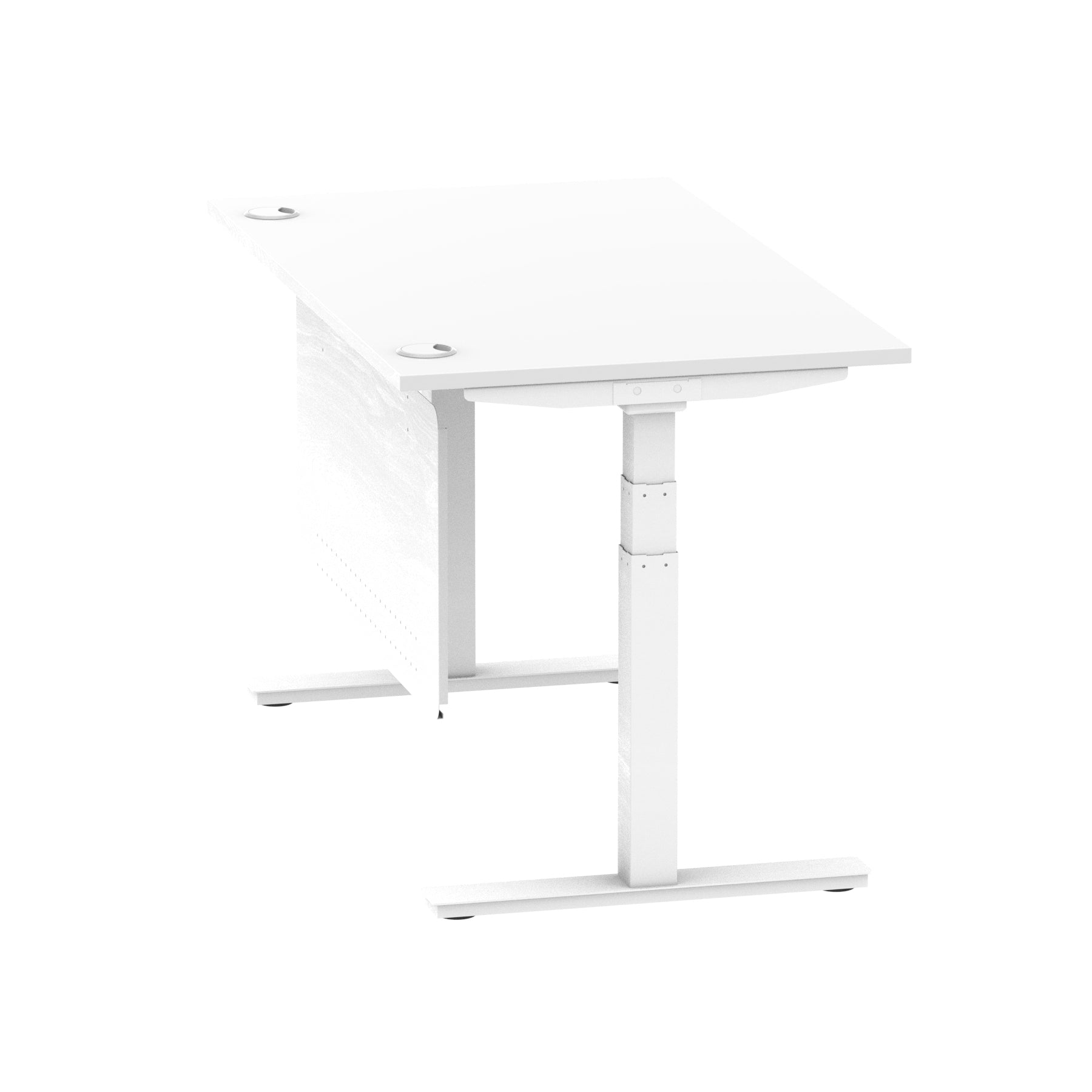 Air Height Adjustable Desk with Cable Ports & Steel Modesty Panel, 1200–1800mm, Multiple Top & Frame Colours, Durable MFC, Self Assembly, 10yr Warranty