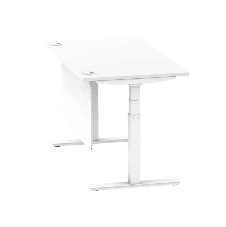 Air Height Adjustable Desk with Cable Ports & Steel Modesty Panel, 1200–1800mm, Multiple Top & Frame Colours, Durable MFC, Self Assembly, 10yr Warranty
