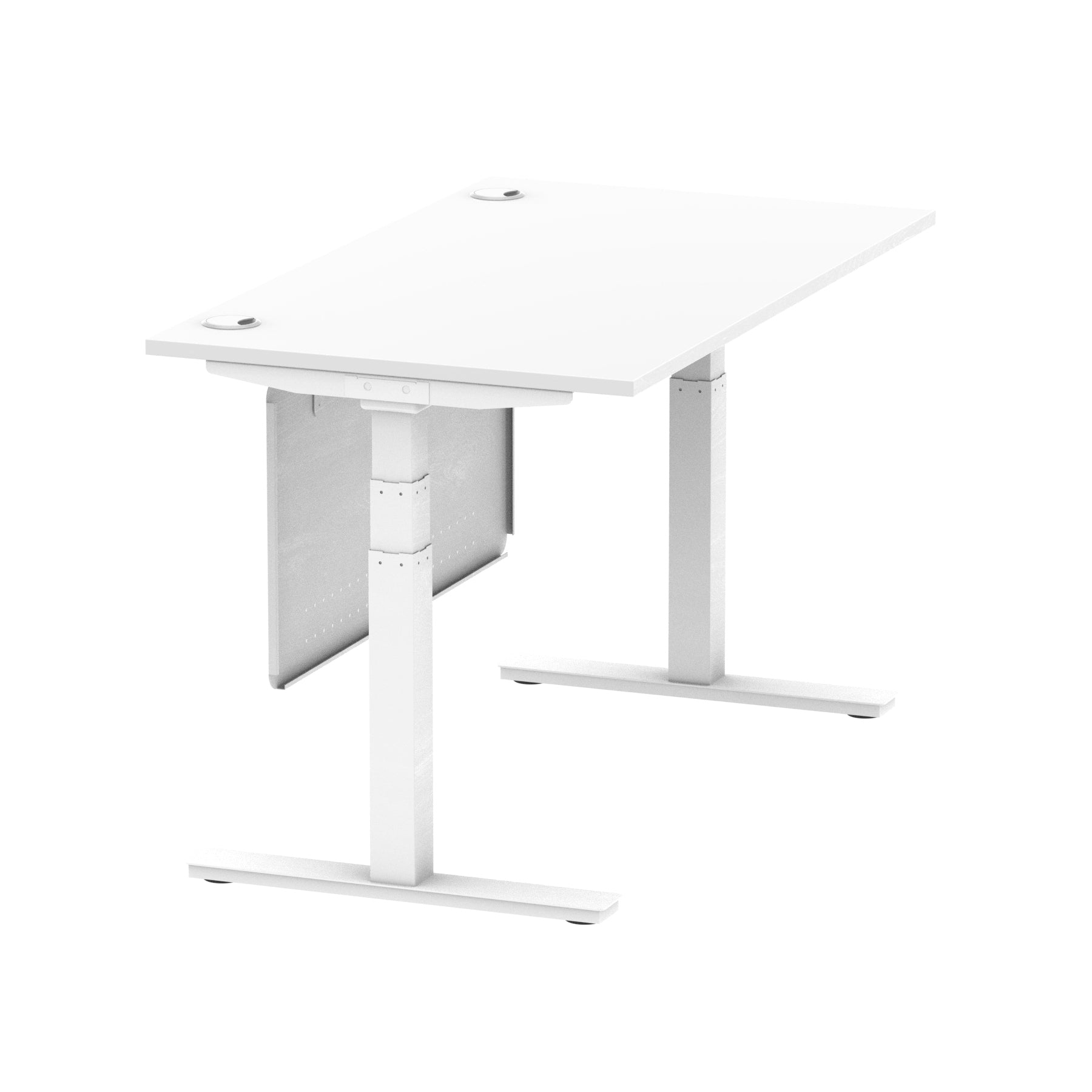 Air Height Adjustable Desk with Cable Ports & Steel Modesty Panel, 1200–1800mm, Multiple Top & Frame Colours, Durable MFC, Self Assembly, 10yr Warranty