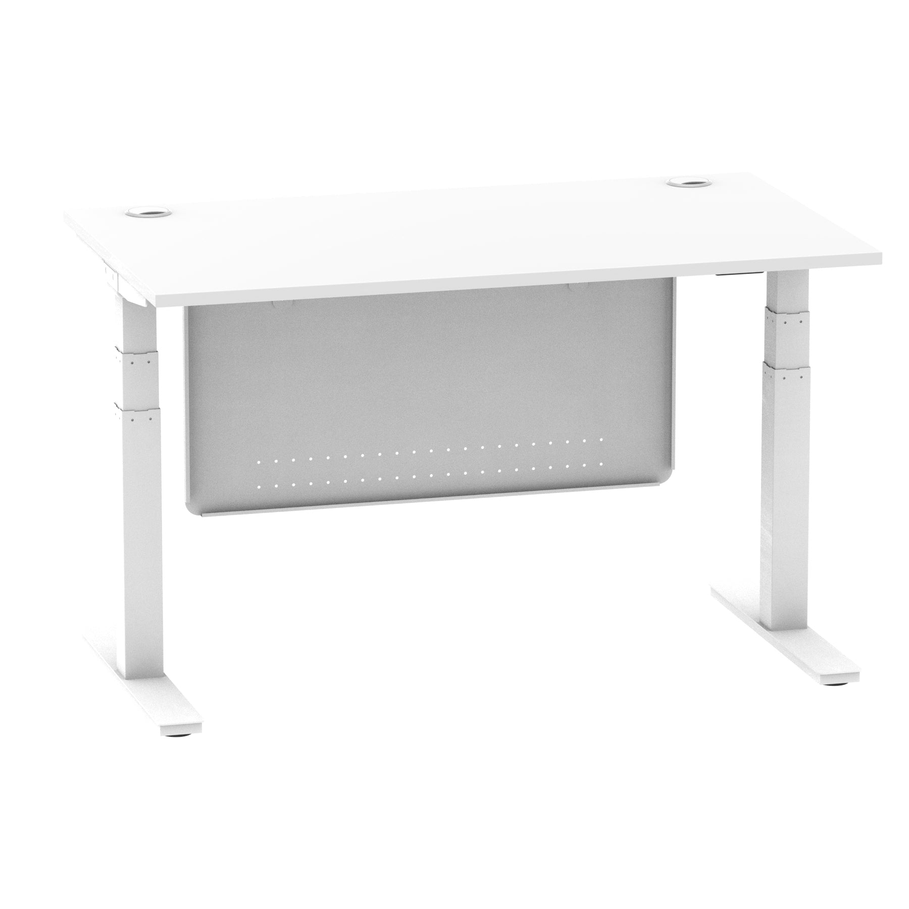 Air Height Adjustable Desk with Cable Ports & Steel Modesty Panel, 1200–1800mm, Multiple Top & Frame Colours, Durable MFC, Self Assembly, 10yr Warranty