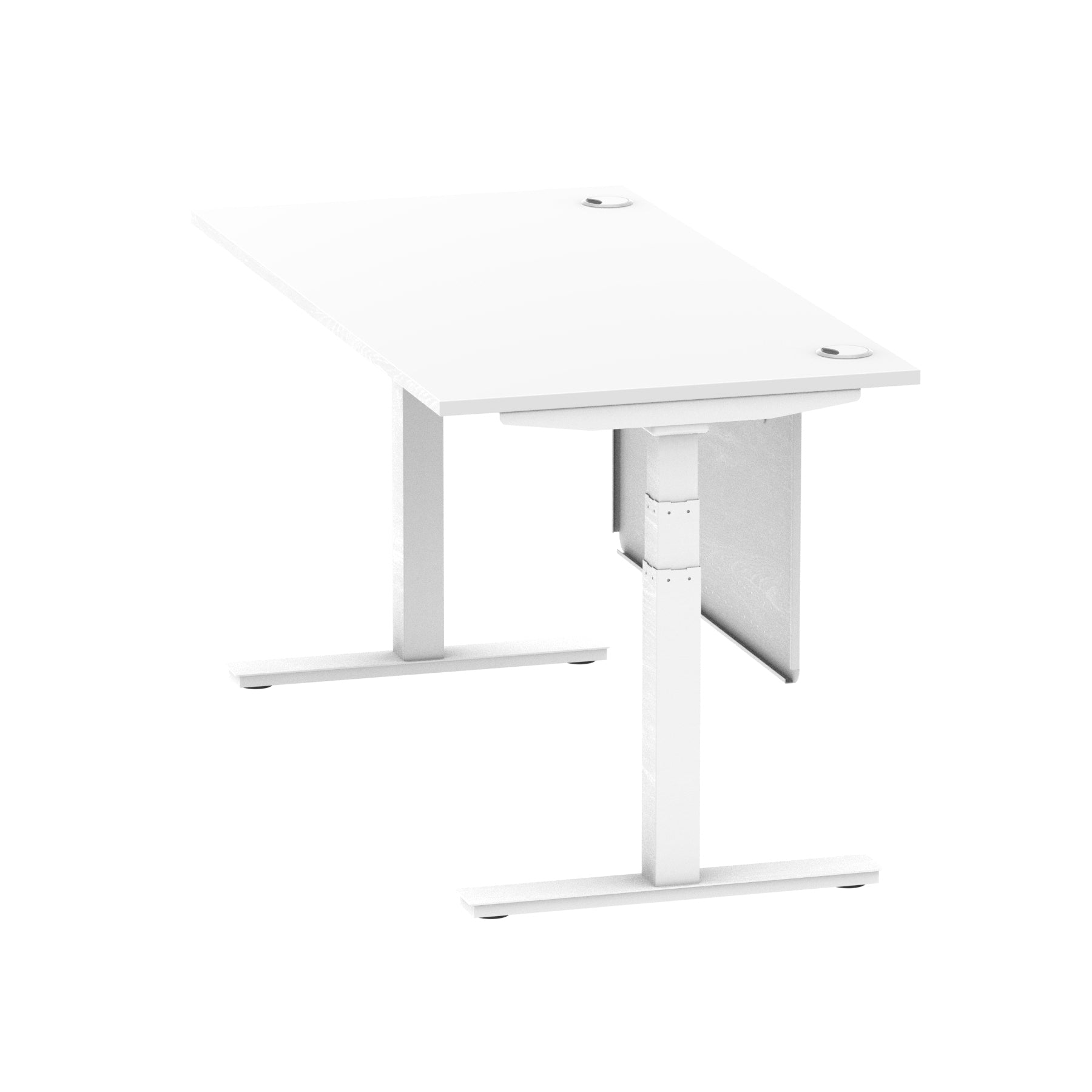 Air Height Adjustable Desk with Cable Ports & Steel Modesty Panel, 1200–1800mm, Multiple Top & Frame Colours, Durable MFC, Self Assembly, 10yr Warranty