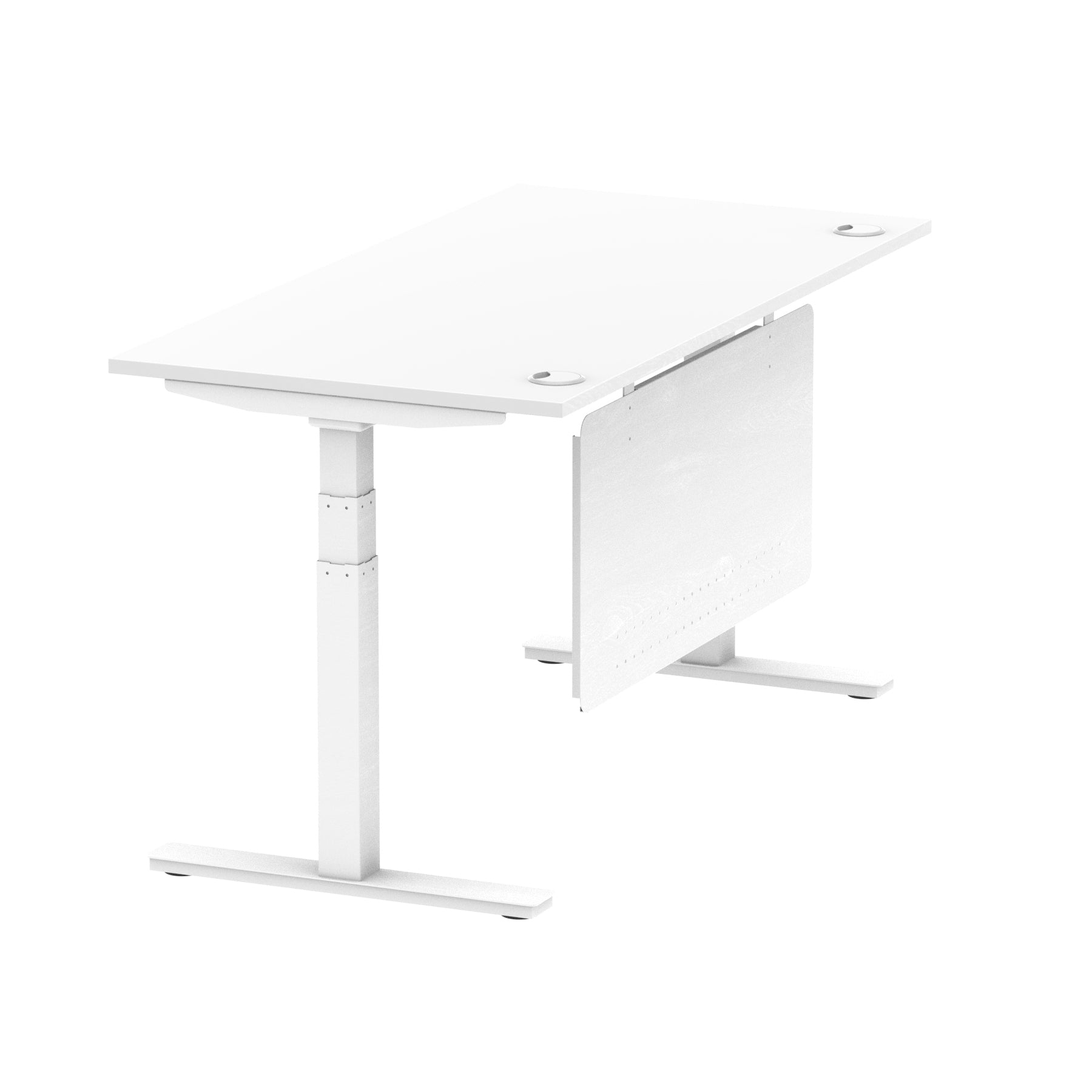 Air Height Adjustable Desk with Cable Ports & Steel Modesty Panel, 1200–1800mm, Multiple Top & Frame Colours, Durable MFC, Self Assembly, 10yr Warranty