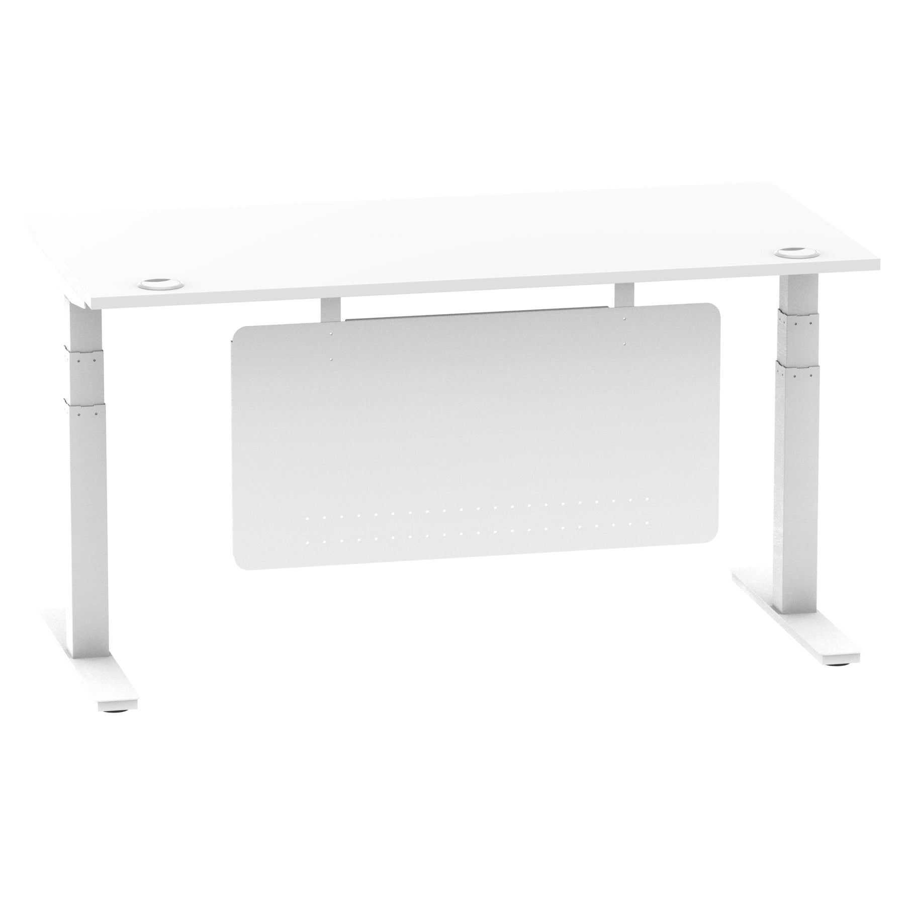 Air Height Adjustable Desk with Cable Ports & Steel Modesty Panel, 1200–1800mm, Multiple Top & Frame Colours, Durable MFC, Self Assembly, 10yr Warranty
