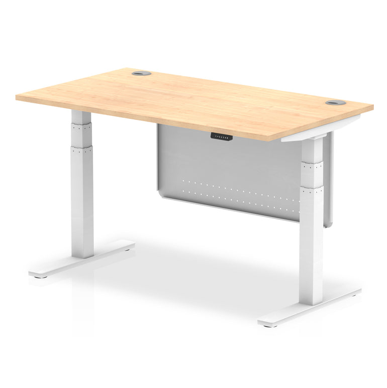 Air Height Adjustable Desk with Cable Ports & Steel Modesty Panel, 1200–1800mm, Multiple Top & Frame Colours, Durable MFC, Self Assembly, 10yr Warranty