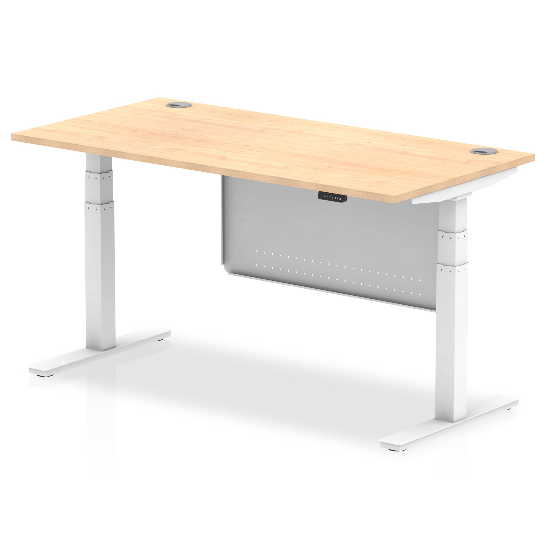 Air Height Adjustable Desk with Cable Ports & Steel Modesty Panel, 1200–1800mm, Multiple Top & Frame Colours, Durable MFC, Self Assembly, 10yr Warranty