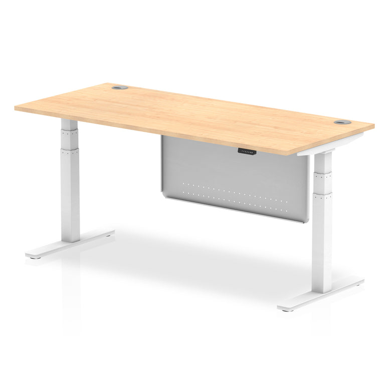 Air Height Adjustable Desk with Cable Ports & Steel Modesty Panel, 1200–1800mm, Multiple Top & Frame Colours, Durable MFC, Self Assembly, 10yr Warranty