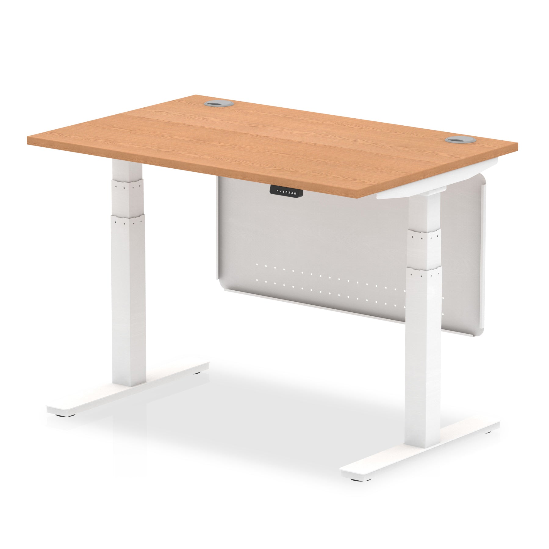 Air Height Adjustable Desk with Cable Ports & Steel Modesty Panel, 1200–1800mm, Multiple Top & Frame Colours, Durable MFC, Self Assembly, 10yr Warranty