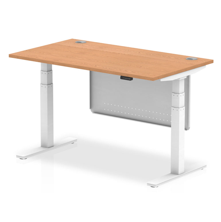Air Height Adjustable Desk with Cable Ports & Steel Modesty Panel, 1200–1800mm, Multiple Top & Frame Colours, Durable MFC, Self Assembly, 10yr Warranty