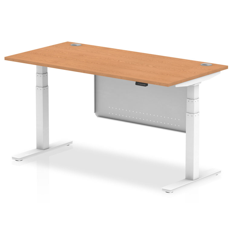 Air Height Adjustable Desk with Cable Ports & Steel Modesty Panel, 1200–1800mm, Multiple Top & Frame Colours, Durable MFC, Self Assembly, 10yr Warranty