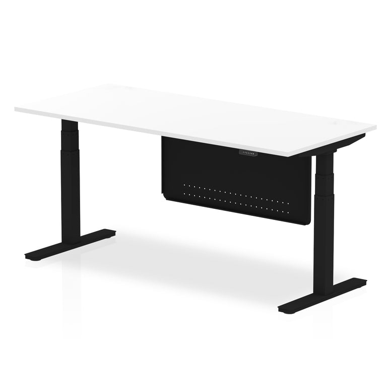 Air Height Adjustable Desk with Steel Modesty Panel, 1200–1800mm Wide, Multiple Desk & Frame Colours, MFC, Self-Assembly, 10yr Warranty – Office Standing Desk