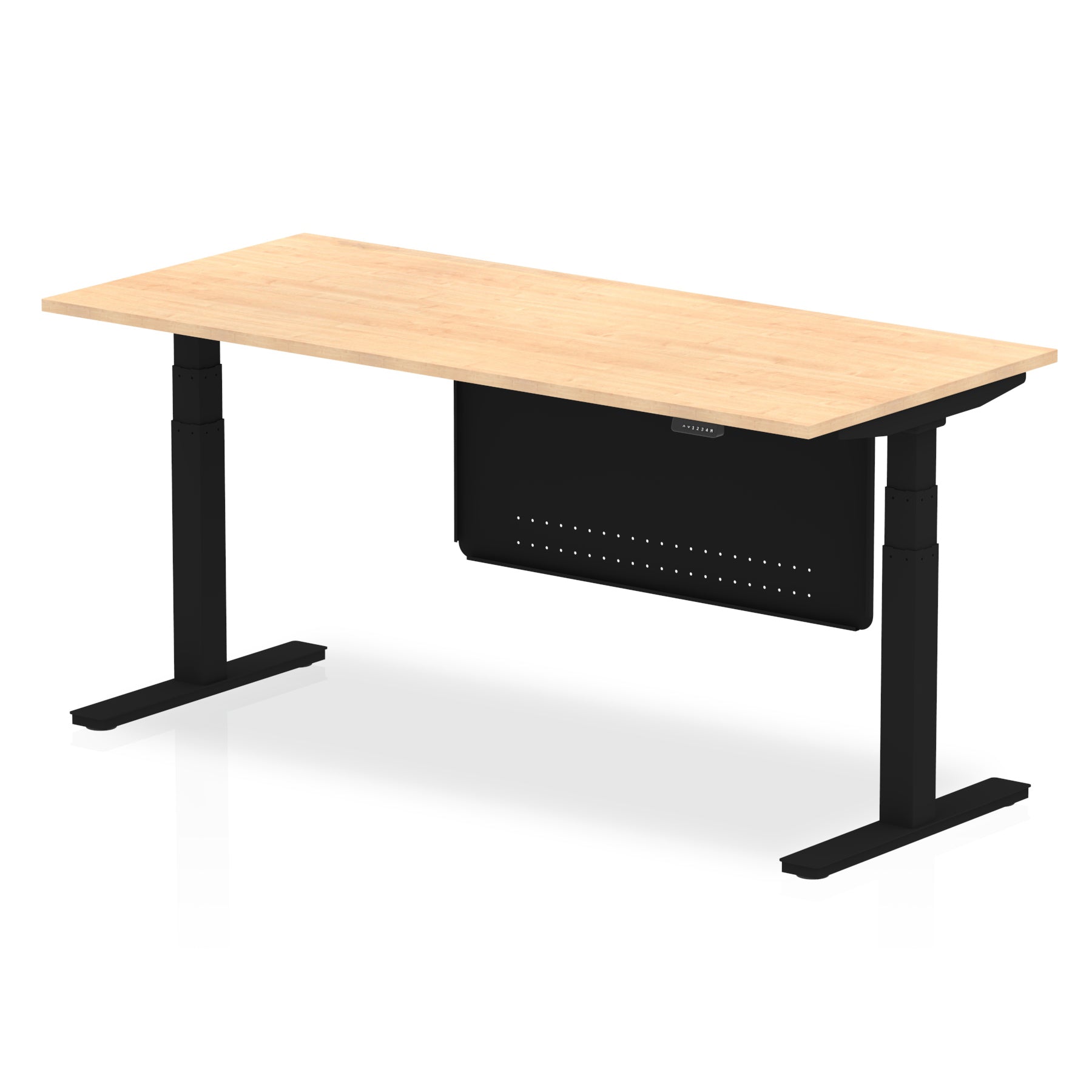 Air Height Adjustable Desk with Steel Modesty Panel, 1200–1800mm Wide, Multiple Desk & Frame Colours, MFC, Self-Assembly, 10yr Warranty – Office Standing Desk
