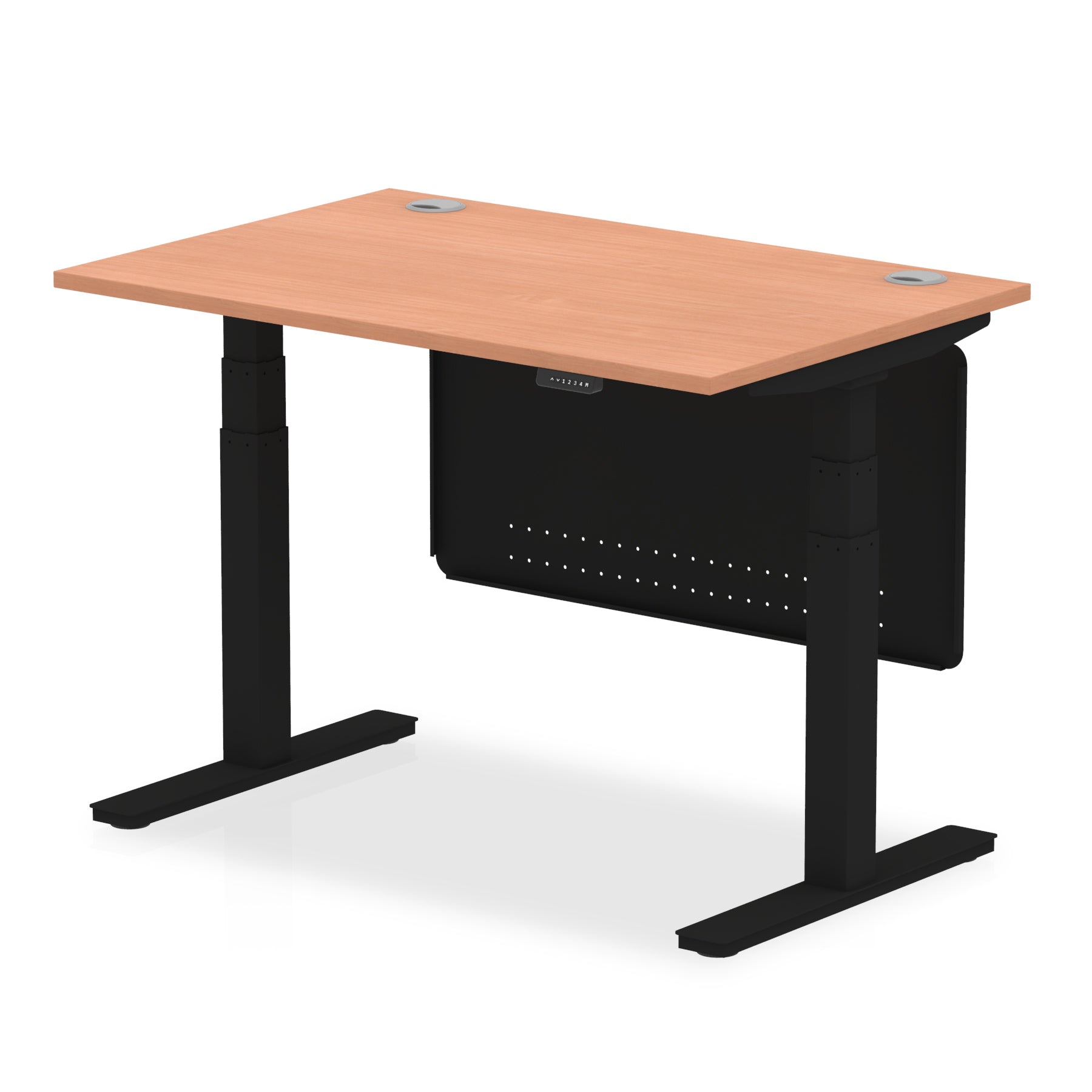 Air Height Adjustable Desk with Cable Ports & Steel Modesty Panel, 1200–1800mm, Multiple Top & Frame Colours, Durable MFC, Self Assembly, 10yr Warranty