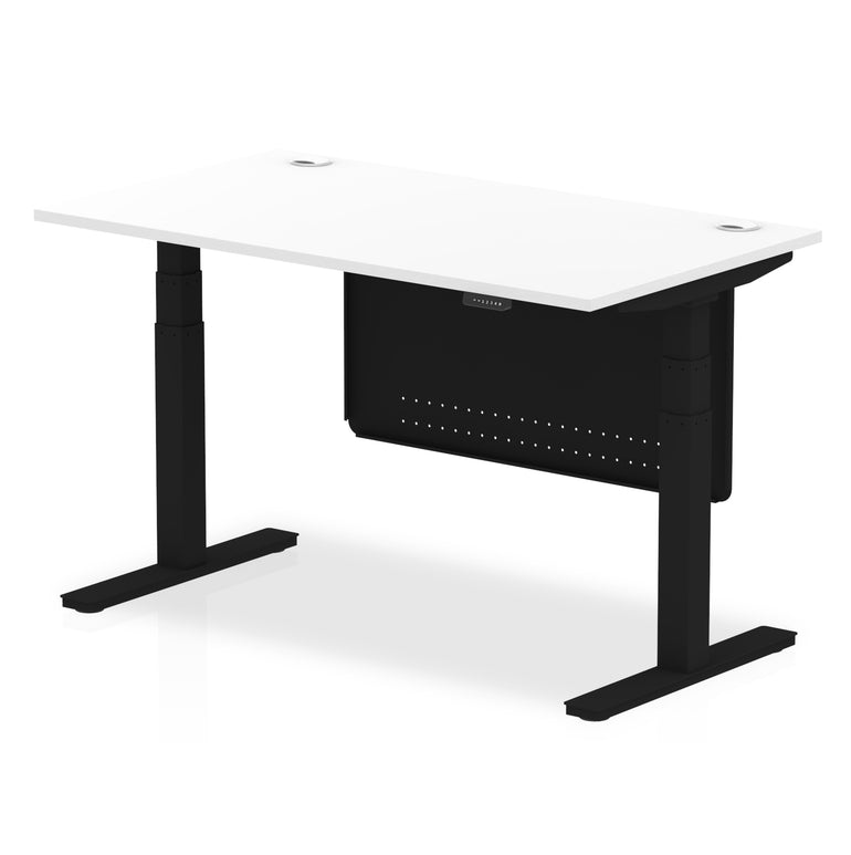Air Height Adjustable Desk with Cable Ports & Steel Modesty Panel, 1200–1800mm, Multiple Top & Frame Colours, Durable MFC, Self Assembly, 10yr Warranty