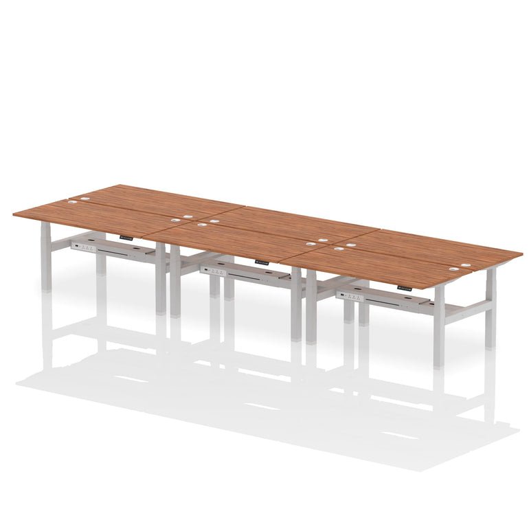 Air Back-to-Back Height Adjustable Bench Desk - 6 Person
