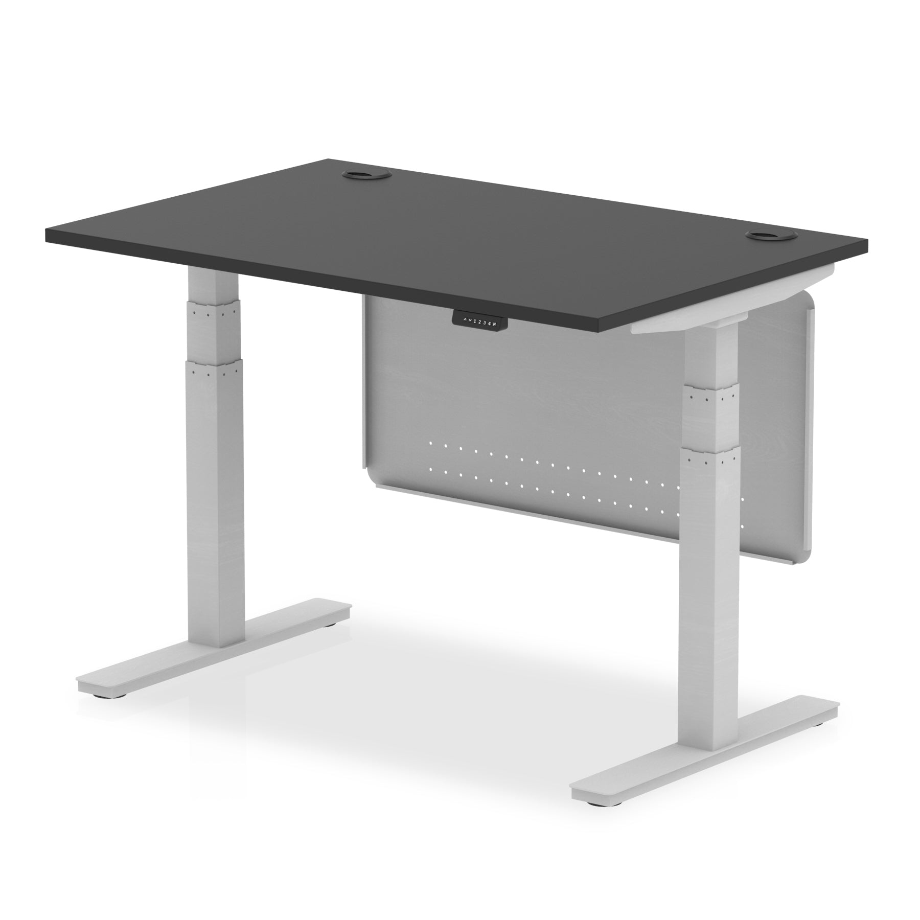 Air Height Adjustable Desk with Cable Ports & Steel Modesty Panel, 1200–1800mm, Multiple Top & Frame Colours, Durable MFC, Self Assembly, 10yr Warranty