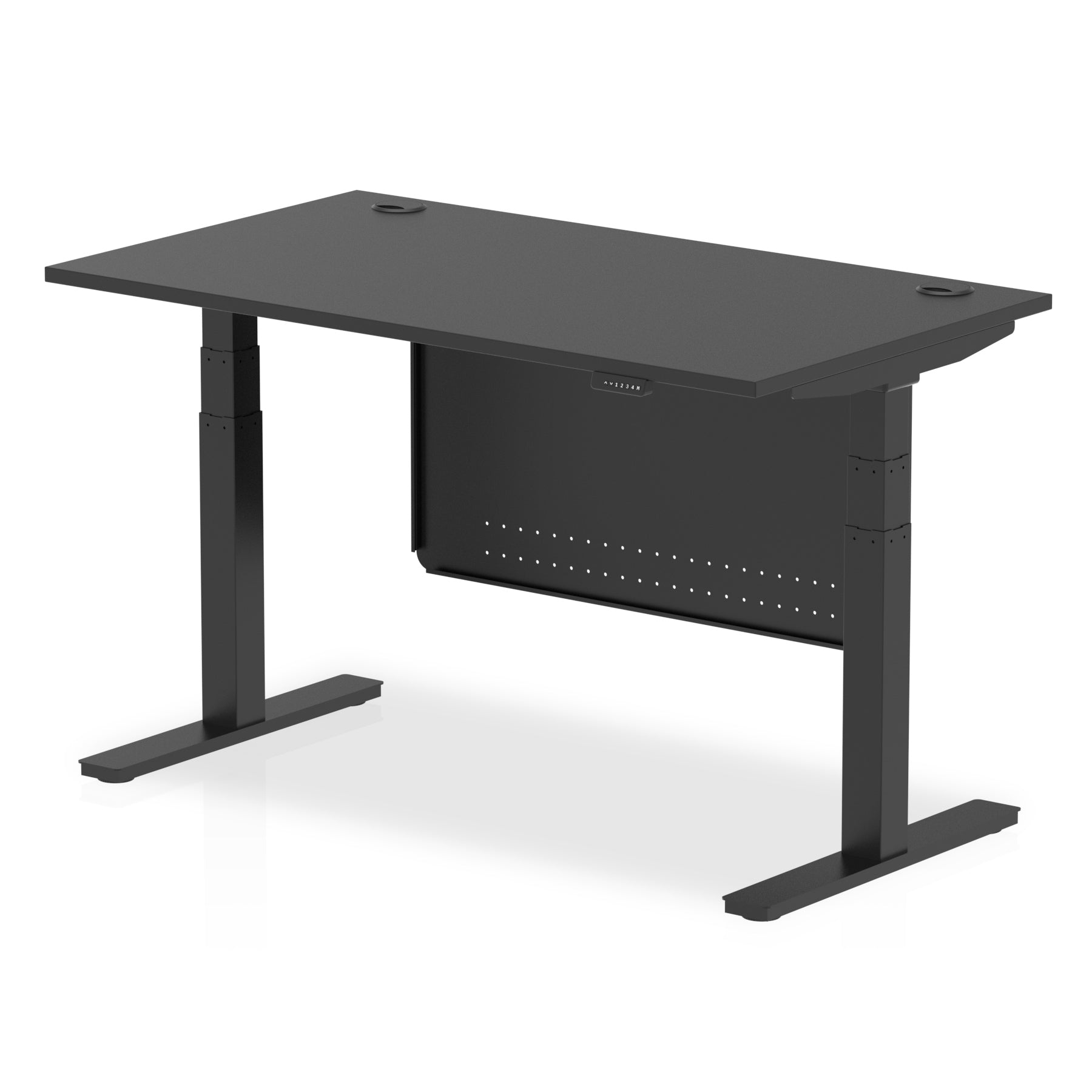 Air Height Adjustable Desk with Cable Ports & Steel Modesty Panel, 1200–1800mm, Multiple Top & Frame Colours, Durable MFC, Self Assembly, 10yr Warranty