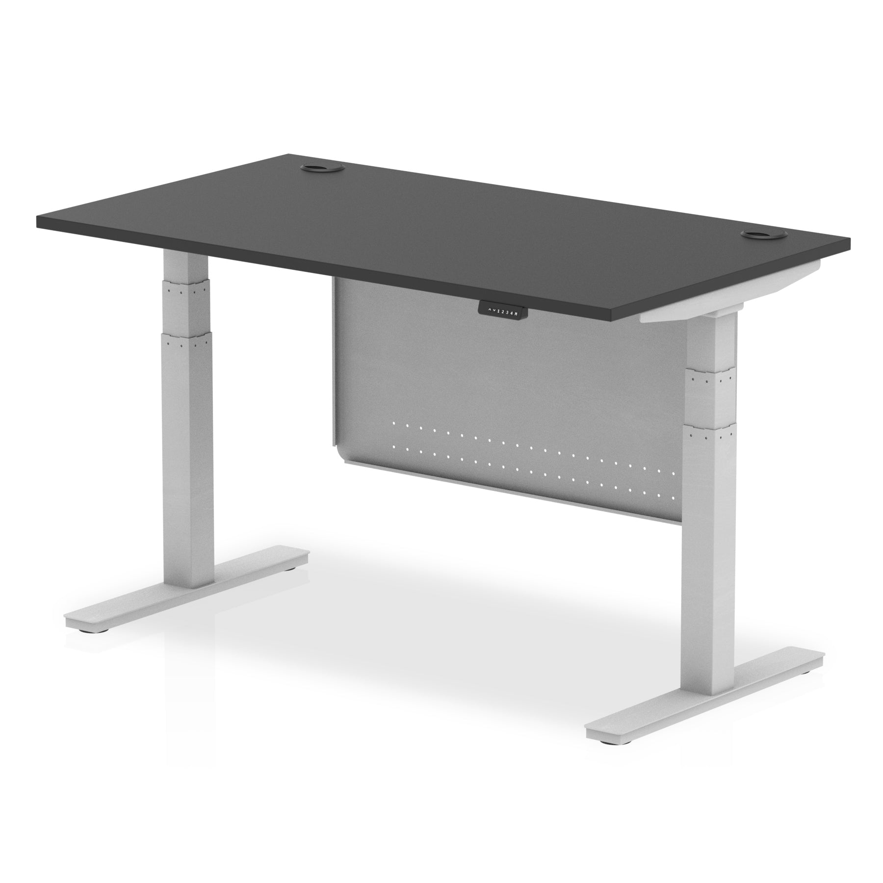 Air Height Adjustable Desk with Cable Ports & Steel Modesty Panel, 1200–1800mm, Multiple Top & Frame Colours, Durable MFC, Self Assembly, 10yr Warranty