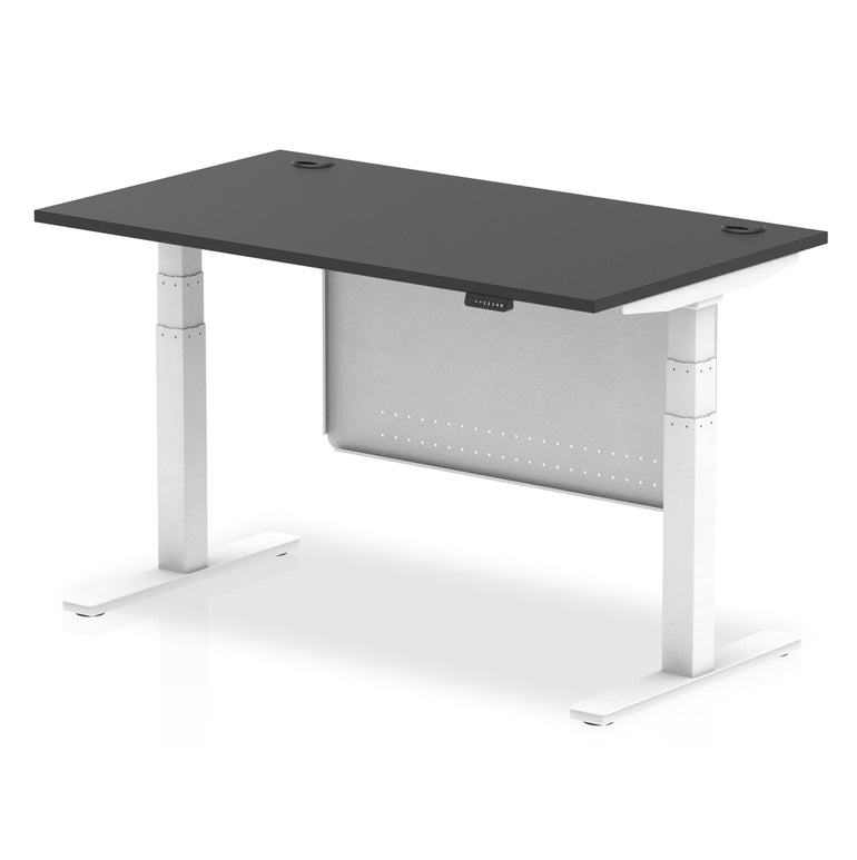 Air Height Adjustable Desk with Cable Ports & Steel Modesty Panel, 1200–1800mm, Multiple Top & Frame Colours, Durable MFC, Self Assembly, 10yr Warranty