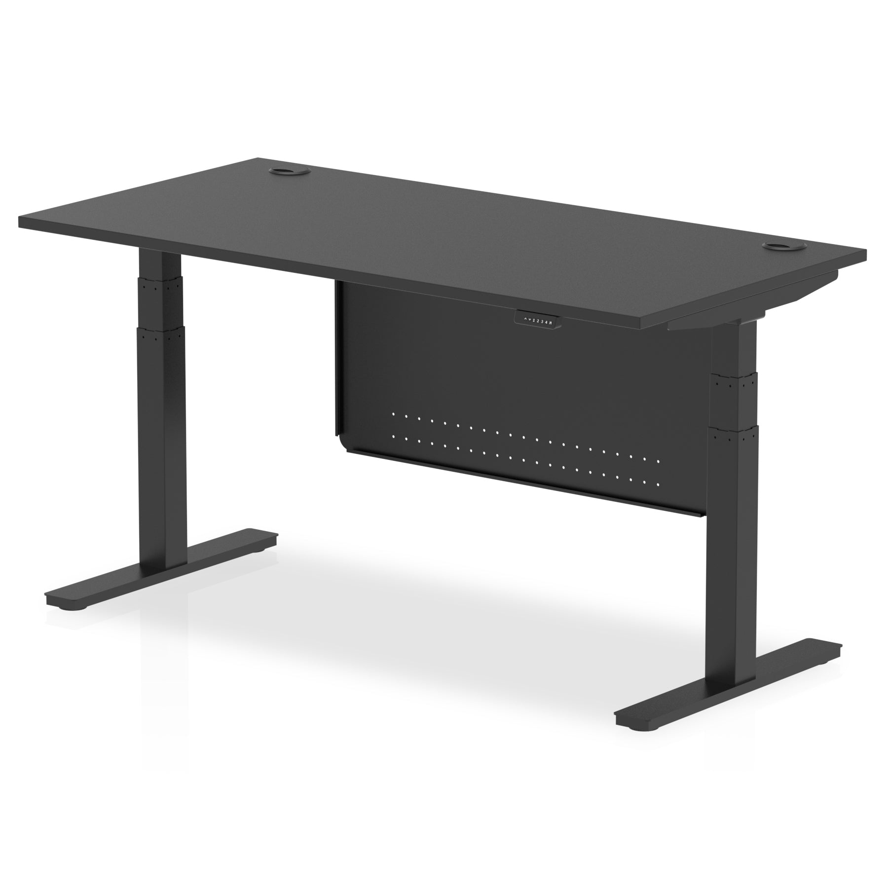 Air Height Adjustable Desk with Cable Ports & Steel Modesty Panel, 1200–1800mm, Multiple Top & Frame Colours, Durable MFC, Self Assembly, 10yr Warranty