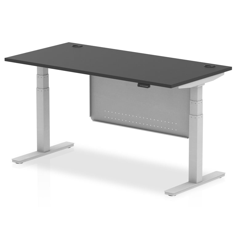 Air Height Adjustable Desk with Cable Ports & Steel Modesty Panel, 1200–1800mm, Multiple Top & Frame Colours, Durable MFC, Self Assembly, 10yr Warranty