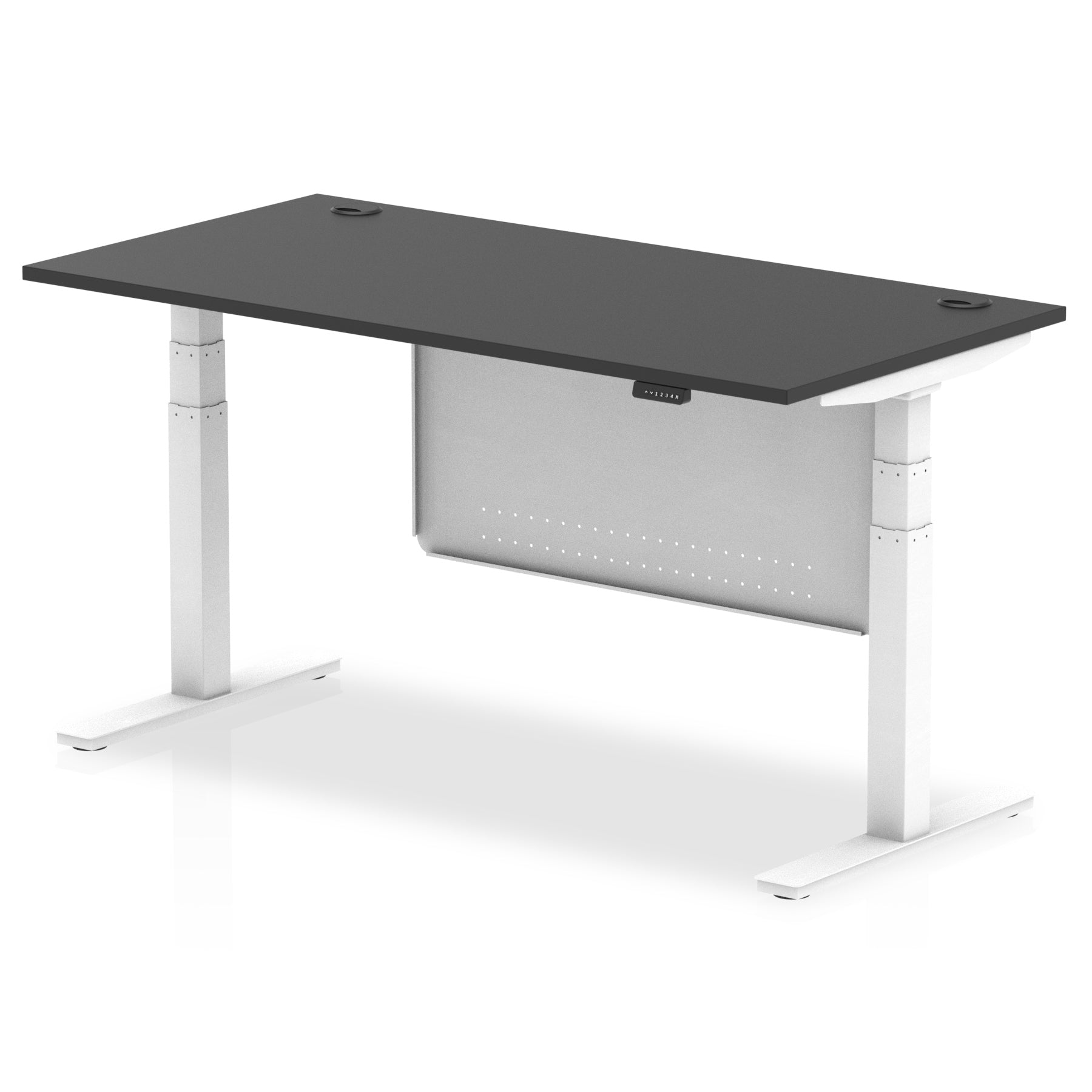 Air Height Adjustable Desk with Cable Ports & Steel Modesty Panel, 1200–1800mm, Multiple Top & Frame Colours, Durable MFC, Self Assembly, 10yr Warranty