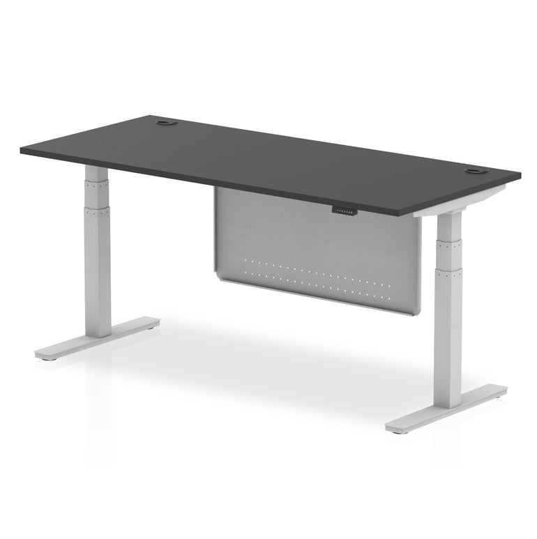 Air Height Adjustable Desk with Cable Ports & Steel Modesty Panel, 1200–1800mm, Multiple Top & Frame Colours, Durable MFC, Self Assembly, 10yr Warranty