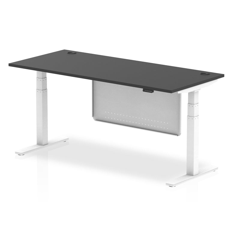 Air Height Adjustable Desk with Cable Ports & Steel Modesty Panel, 1200–1800mm, Multiple Top & Frame Colours, Durable MFC, Self Assembly, 10yr Warranty
