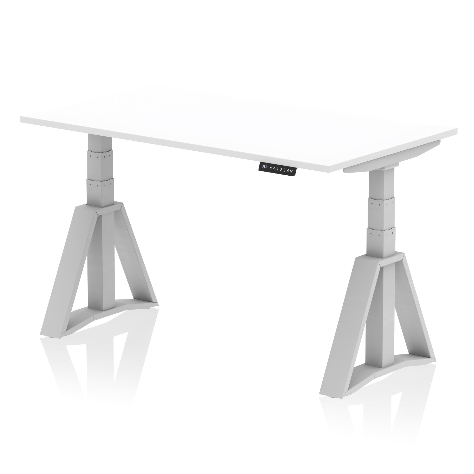 Air Height Adjustable Desk, 1200–1800mm, Multiple Desktop & Leg Colours, MFC & Steel, Self-Assembly, 10yr Warranty, No Cable Ports, Piste Foot – Office Workstation
