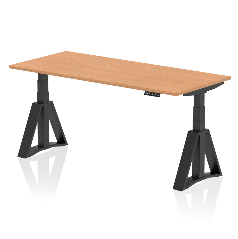 Air Height Adjustable Desk, 1200–1800mm, Multiple Desktop & Leg Colours, MFC & Steel, Self-Assembly, 10yr Warranty, No Cable Ports, Piste Foot – Office Workstation