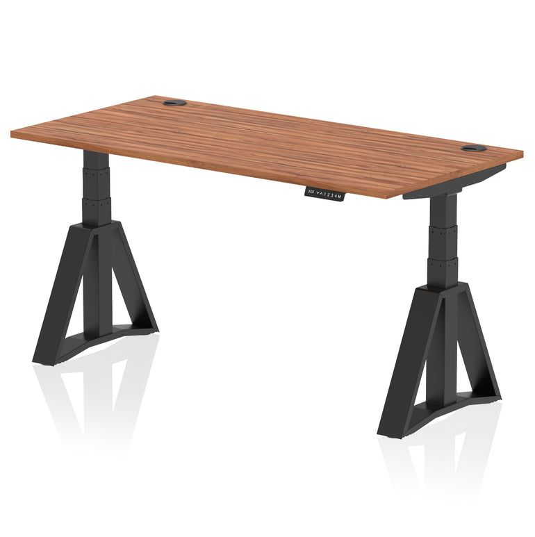 Air Height Adjustable Desk with Cable Ports, 1200–1800mm, Multiple Desktop & Frame Colours, MFC & Steel, Self Assembly, 10 Year Warranty – Modern Office Standing Desk