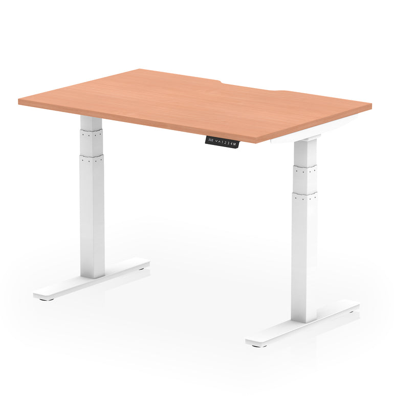 Air Scalloped Edge Height Adjustable Office Desk, 1200–1600mm, Multiple Wood Colours & Frame Options, Self-Assembly, 10yr Warranty, Durable MFC