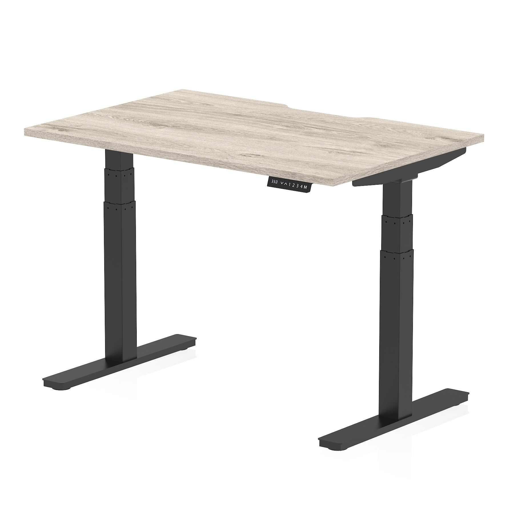 Air Scalloped Edge Height Adjustable Office Desk, 1200–1600mm, Multiple Wood Colours & Frame Options, Self-Assembly, 10yr Warranty, Durable MFC