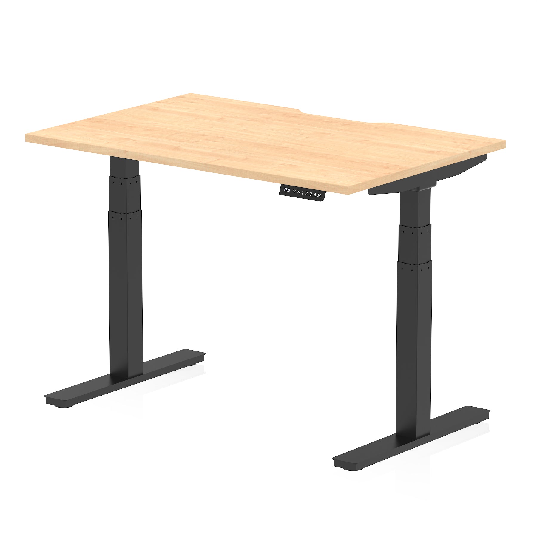 Air Scalloped Edge Height Adjustable Office Desk, 1200–1600mm, Multiple Wood Colours & Frame Options, Self-Assembly, 10yr Warranty, Durable MFC