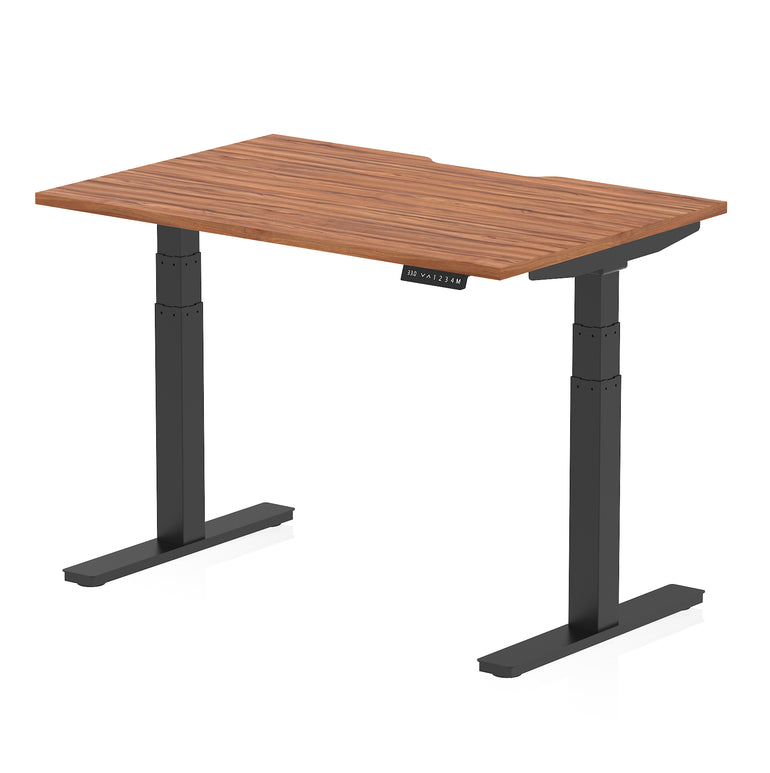 Air Scalloped Edge Height Adjustable Office Desk, 1200–1600mm, Multiple Wood Colours & Frame Options, Self-Assembly, 10yr Warranty, Durable MFC