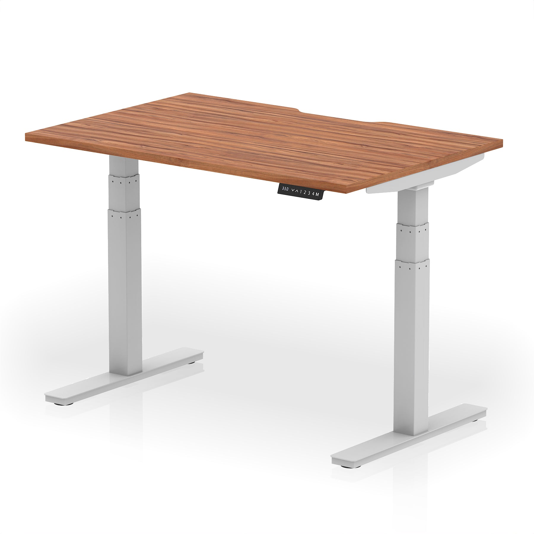 Air Scalloped Edge Height Adjustable Office Desk, 1200–1600mm, Multiple Wood Colours & Frame Options, Self-Assembly, 10yr Warranty, Durable MFC