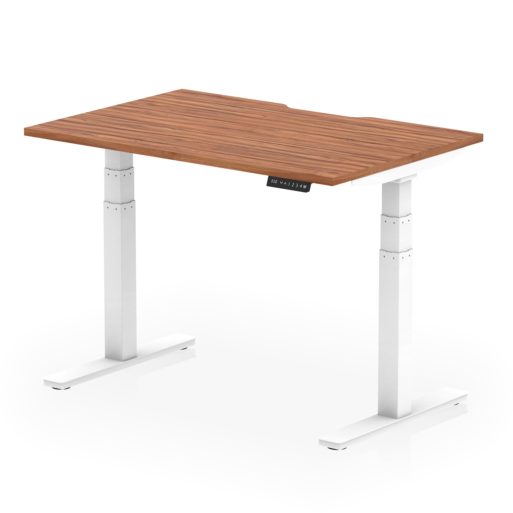 Air Scalloped Edge Height Adjustable Office Desk, 1200–1600mm, Multiple Wood Colours & Frame Options, Self-Assembly, 10yr Warranty, Durable MFC