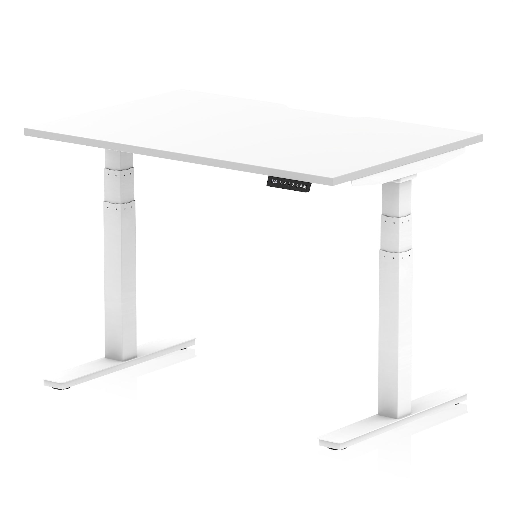 Air Scalloped Edge Height Adjustable Office Desk, 1200–1600mm, Multiple Wood Colours & Frame Options, Self-Assembly, 10yr Warranty, Durable MFC