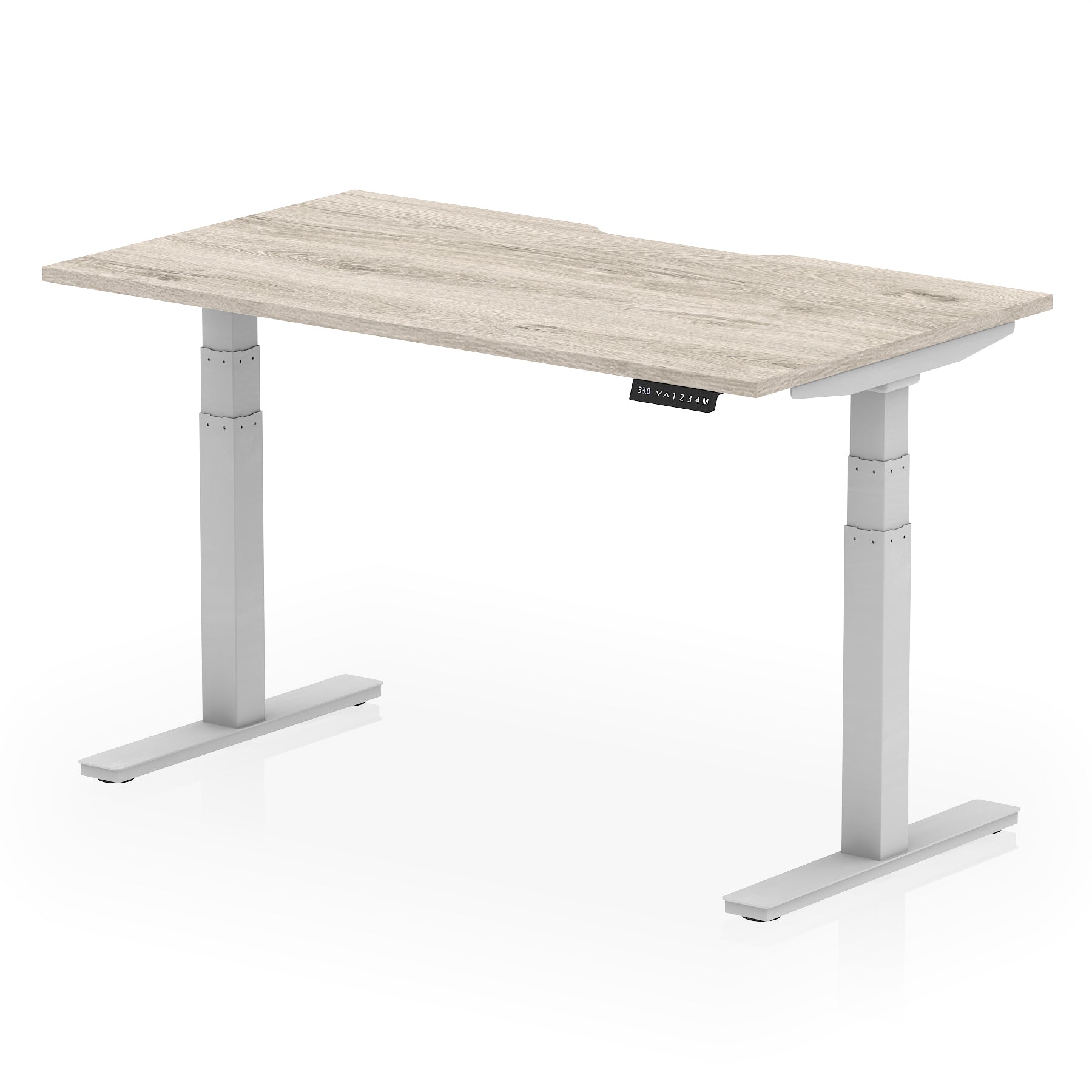 Air Scalloped Edge Height Adjustable Office Desk, 1200–1600mm, Multiple Wood Colours & Frame Options, Self-Assembly, 10yr Warranty, Durable MFC