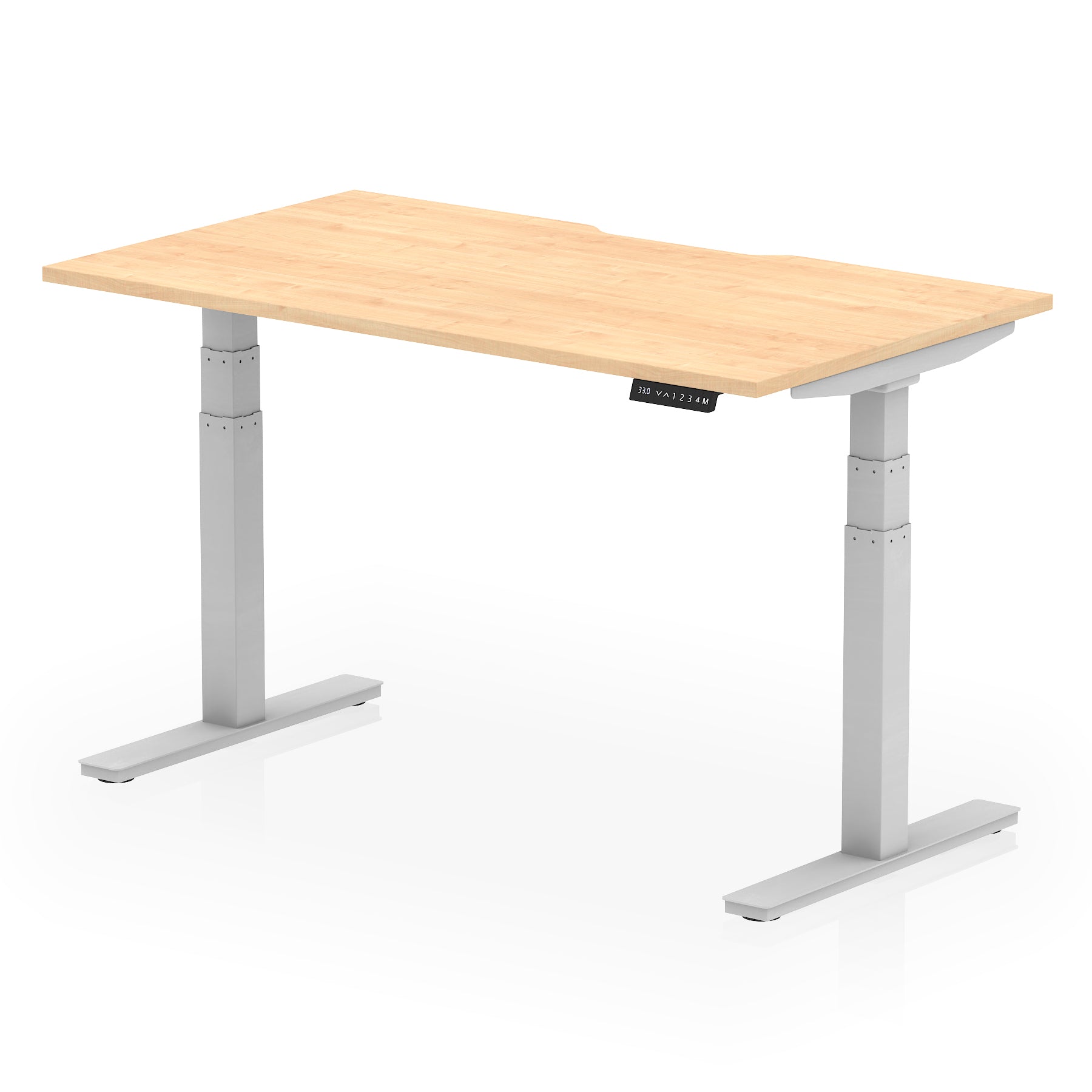 Air Scalloped Edge Height Adjustable Office Desk, 1200–1600mm, Multiple Wood Colours & Frame Options, Self-Assembly, 10yr Warranty, Durable MFC