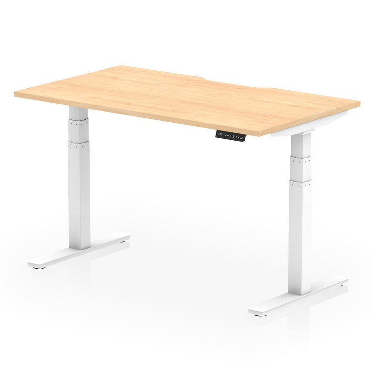 Air Scalloped Edge Height Adjustable Office Desk, 1200–1600mm, Multiple Wood Colours & Frame Options, Self-Assembly, 10yr Warranty, Durable MFC