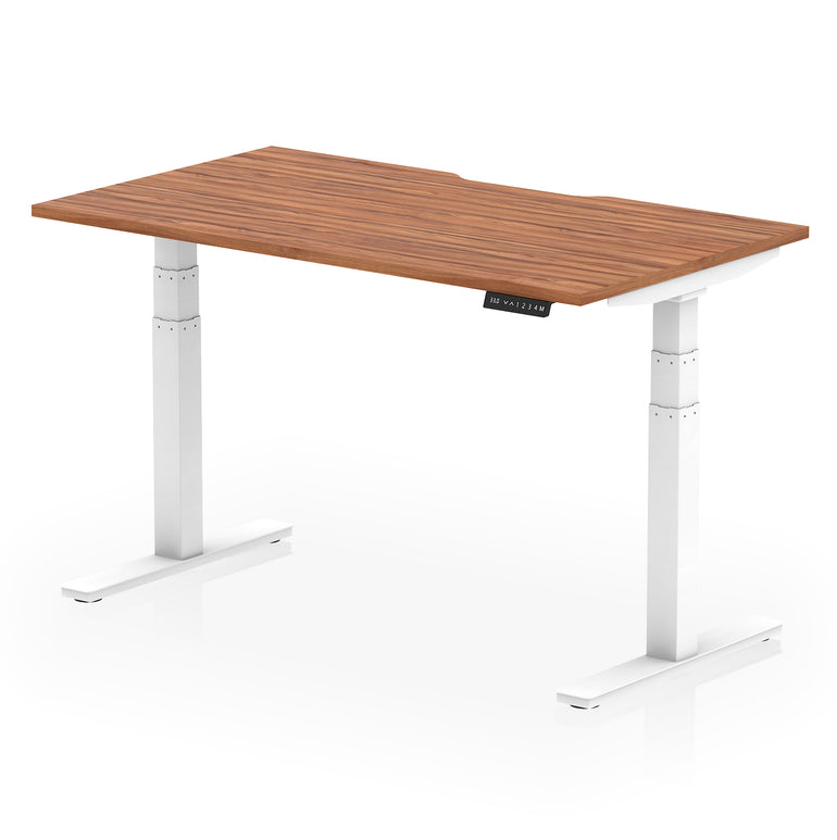 Air Scalloped Edge Height Adjustable Office Desk, 1200–1600mm, Multiple Wood Colours & Frame Options, Self-Assembly, 10yr Warranty, Durable MFC
