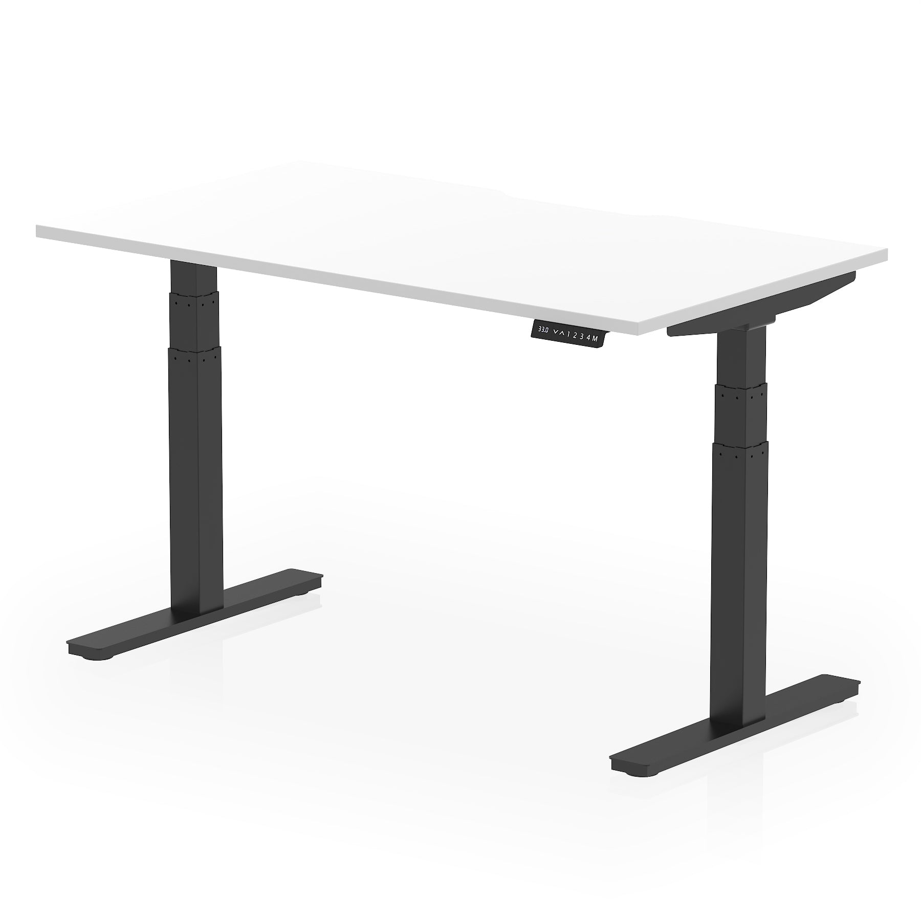 Air Scalloped Edge Height Adjustable Office Desk, 1200–1600mm, Multiple Wood Colours & Frame Options, Self-Assembly, 10yr Warranty, Durable MFC