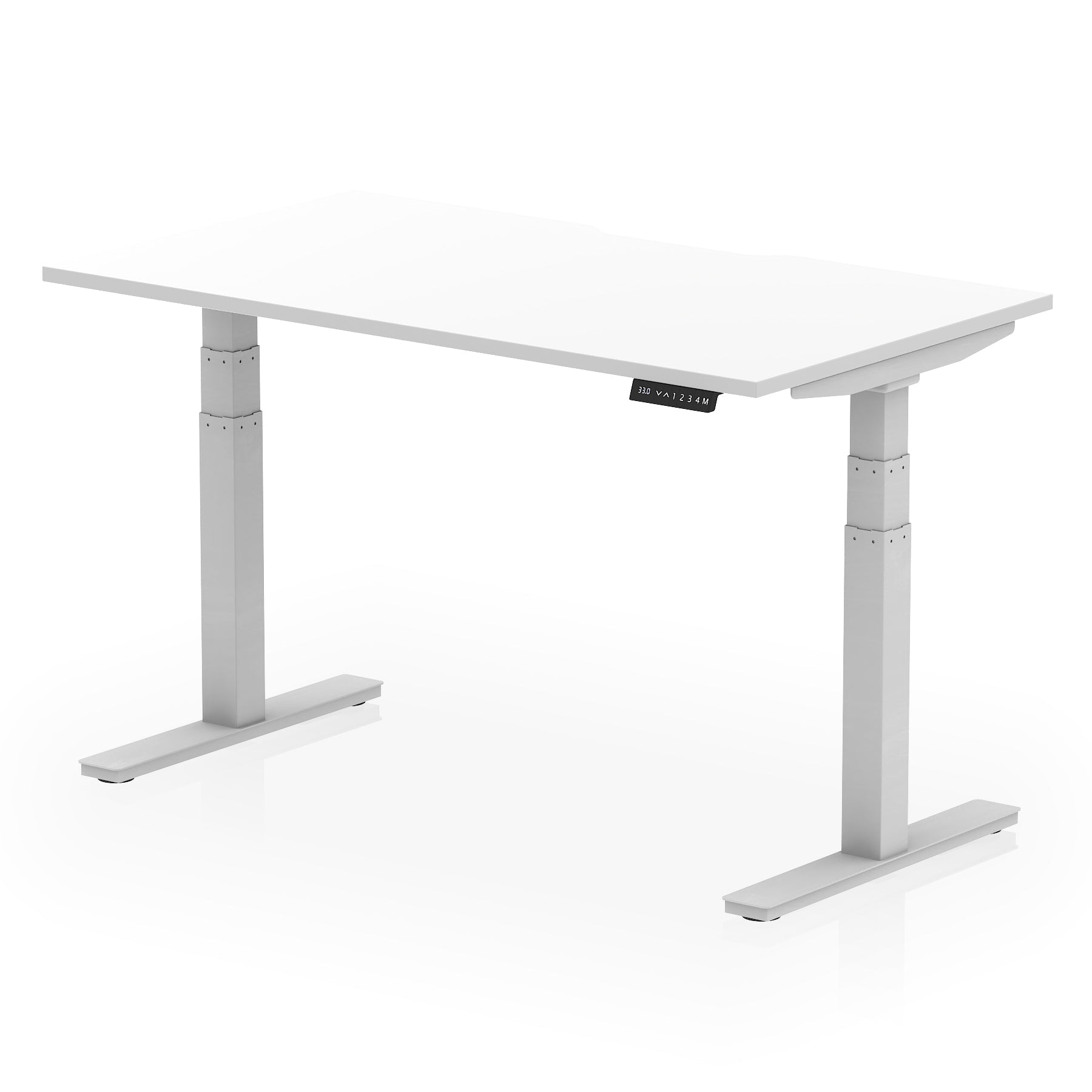 Air Scalloped Edge Height Adjustable Office Desk, 1200–1600mm, Multiple Wood Colours & Frame Options, Self-Assembly, 10yr Warranty, Durable MFC
