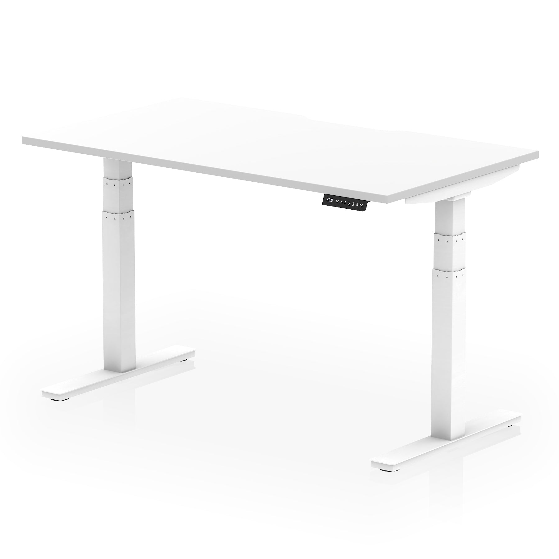 Air Scalloped Edge Height Adjustable Office Desk, 1200–1600mm, Multiple Wood Colours & Frame Options, Self-Assembly, 10yr Warranty, Durable MFC