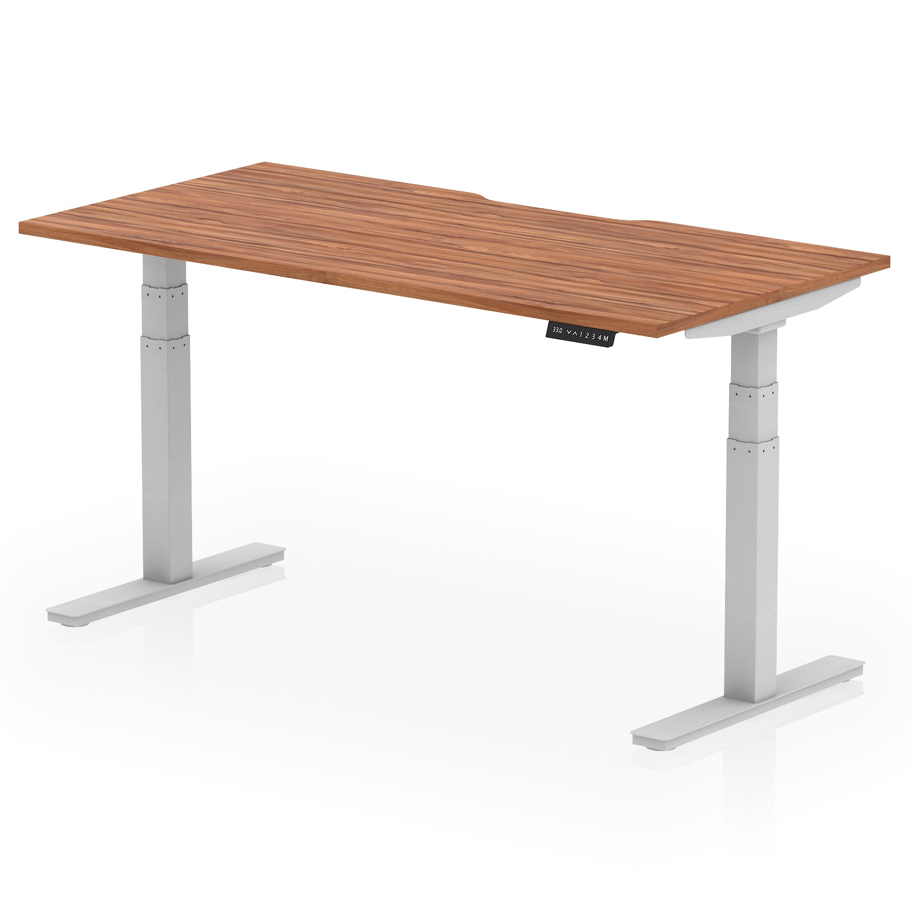Air Scalloped Edge Height Adjustable Office Desk, 1200–1600mm, Multiple Wood Colours & Frame Options, Self-Assembly, 10yr Warranty, Durable MFC