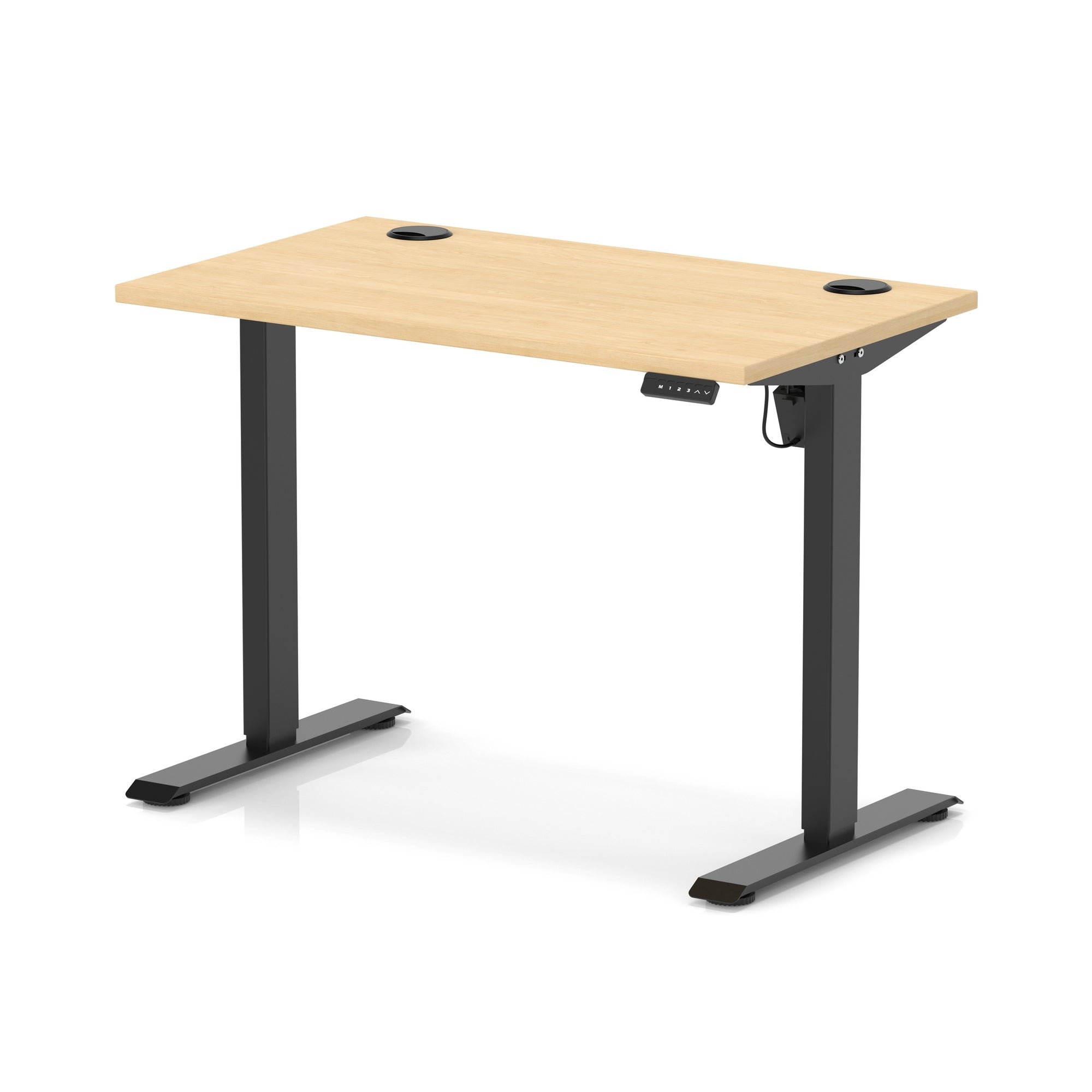 Air Lite Height Adjustable Slimline Desk with Cable Ports, 1000–1600mm, Multiple Top & Leg Colours, Durable MFC, 5 Year Warranty – Office Computer Table