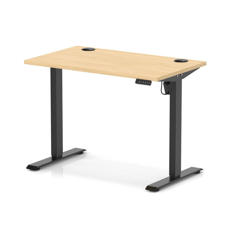 Air Lite Height Adjustable Slimline Desk with Cable Ports, 1000–1600mm, Multiple Top & Leg Colours, Durable MFC, 5 Year Warranty – Office Computer Table